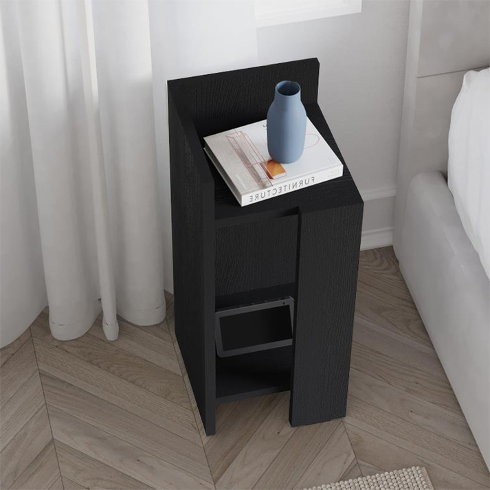 Κομοδίνο Elos αριστερό χρώμα black wood 25x27x60εκ.