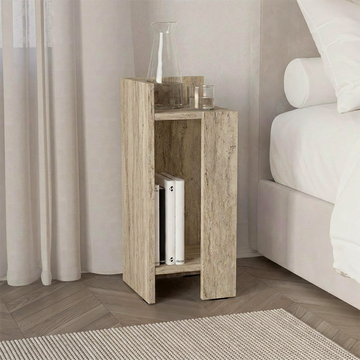 Κομοδίνο Elos αριστερό χρώμα travertine 25x27x60εκ.