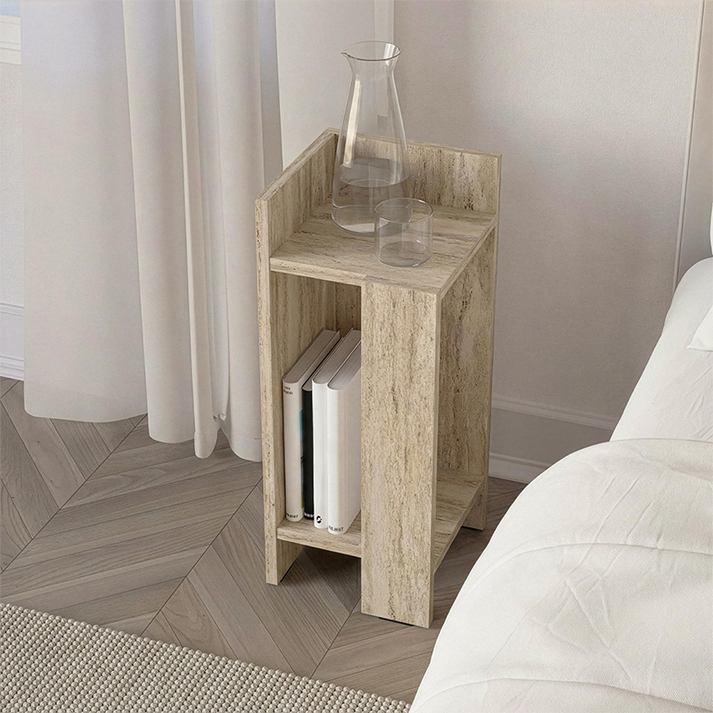 Κομοδίνο Elos αριστερό χρώμα travertine 25x27x60εκ.