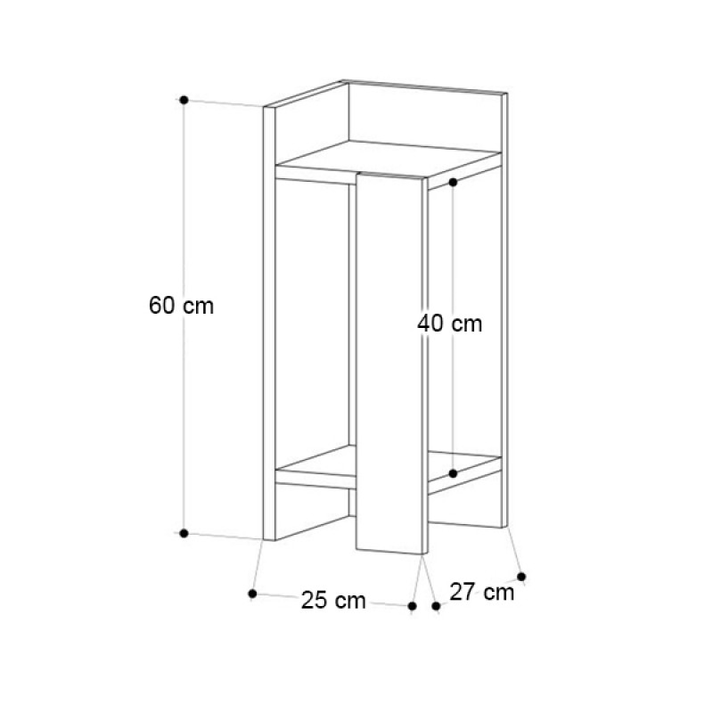 Κομοδίνο Elos αριστερό χρώμα travertine 25x27x60εκ.