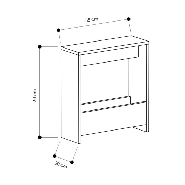 Τραπεζάκι βοηθητικό Simpi χρώμα λευκό 55x20x60εκ.