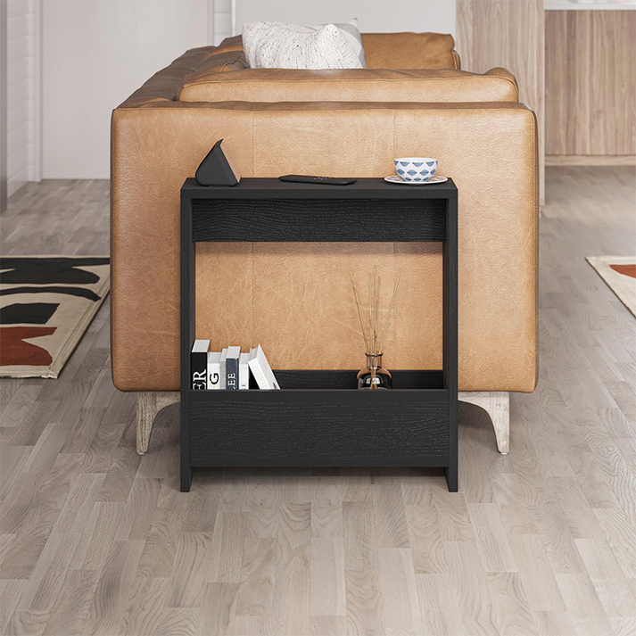 Τραπεζάκι βοηθητικό Simpi χρώμα black wood 55x20x60εκ.