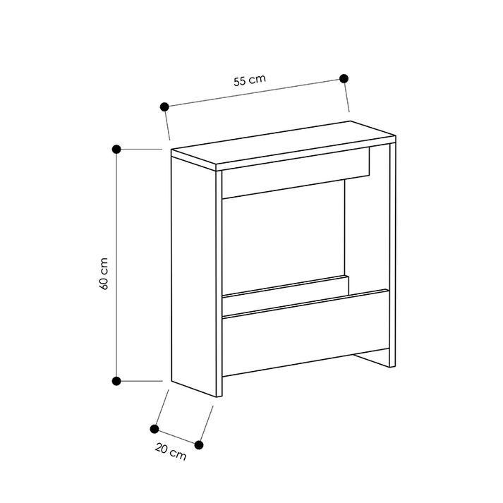 Τραπεζάκι βοηθητικό Simpi χρώμα black wood 55x20x60εκ.