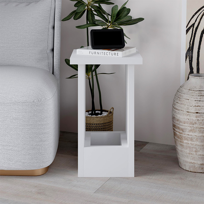 Τραπεζάκι βοηθητικό Tasos χρώμα λευκό 30x30x50,3εκ.