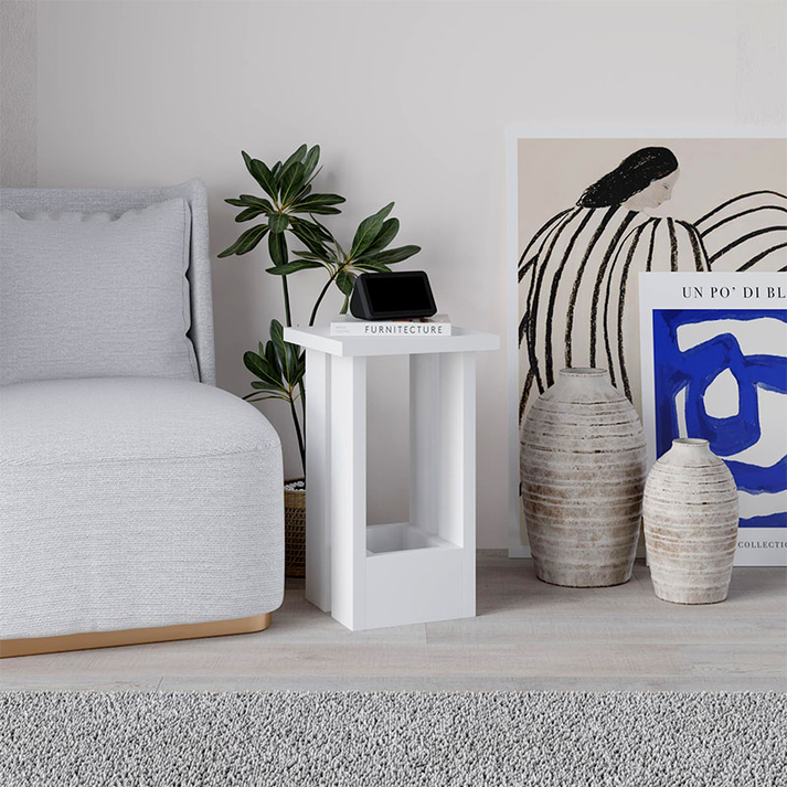 Τραπεζάκι βοηθητικό Tasos χρώμα λευκό 30x30x50,3εκ.