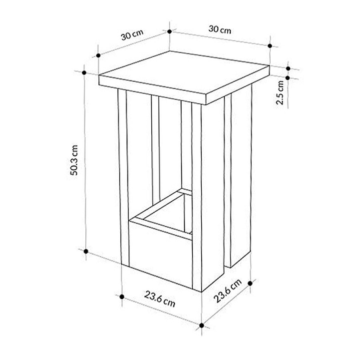 Τραπεζάκι βοηθητικό Tasos χρώμα λευκό 30x30x50,3εκ.