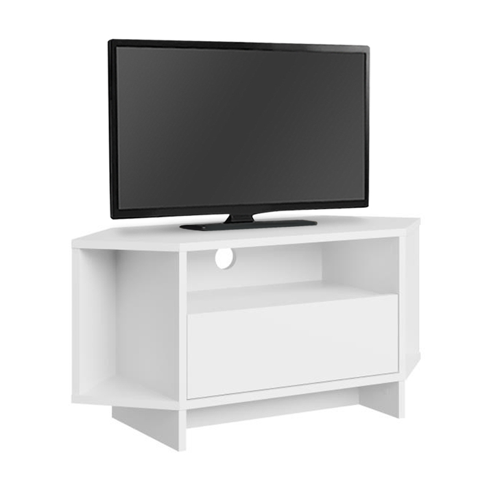Έπιπλο τηλεόρασης γωνιακό Viva χρώμα λευκό 95,7x35,4x45εκ.