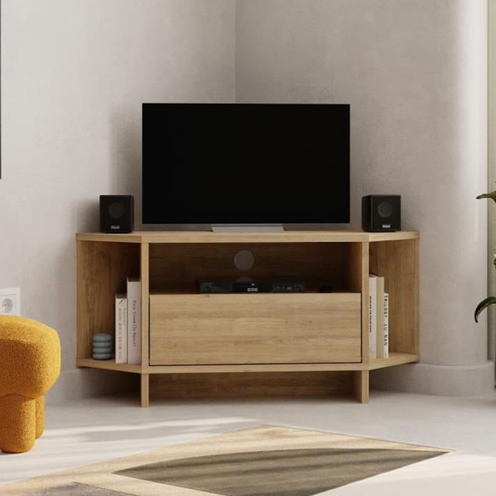 Έπιπλο τηλεόρασης γωνιακό Viva χρώμα sapphire oak 95,7x35,4x45εκ.
