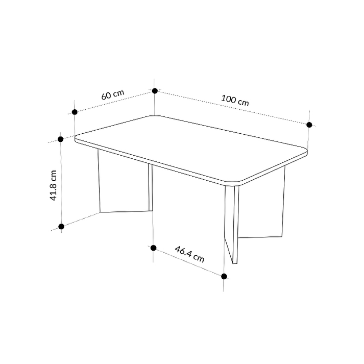 Τραπεζάκι σαλονιού Sam χρώμα neo travertine 100x60x41,8εκ.