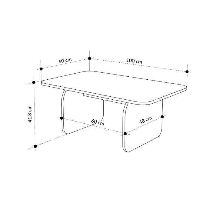 Τραπεζάκι σαλονιού Pietra χρώμα neo travertine 100x60x41,8εκ.