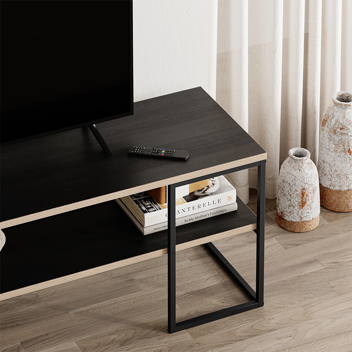 Έπιπλο τηλεόρασης Friday χρώμα black wood 140x37x45εκ.