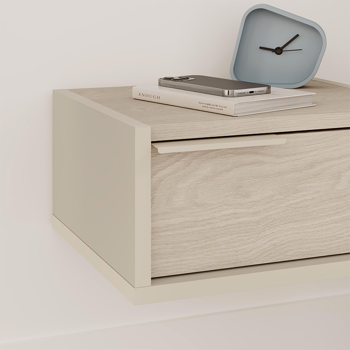 Κομοδίνο επιτοίχιο Eco χρώμα sandstone - light oak 40x33x18,5εκ.