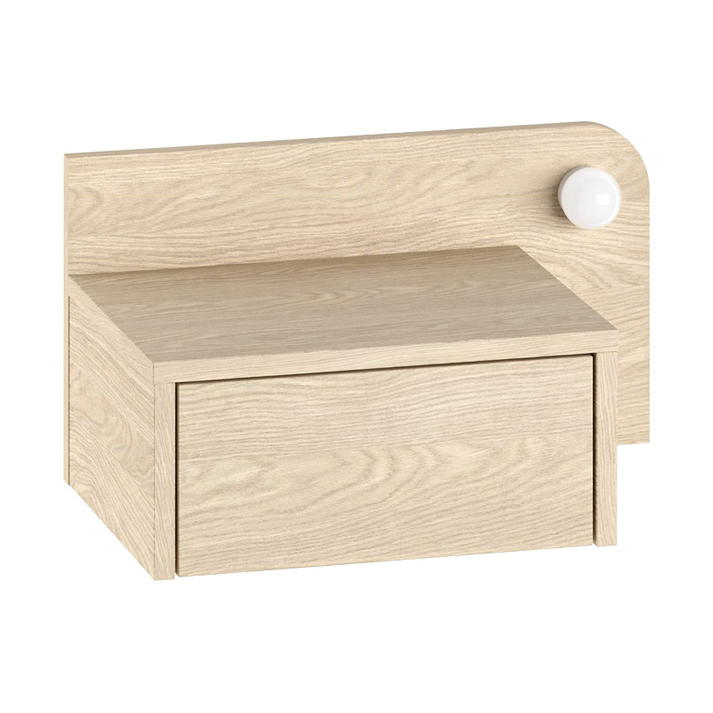 Κομοδίνο επιτοίχιο Dotta με LED χρώμα light oak 52x33,6x28εκ.