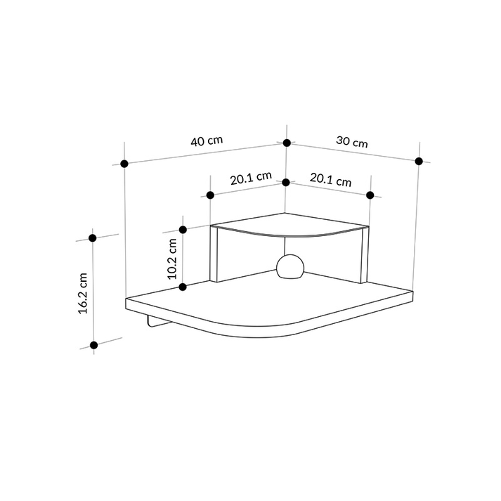 Κομοδίνο επιτοίχιο Luno με LED χρώμα sepet oak 40x30x16,2εκ.