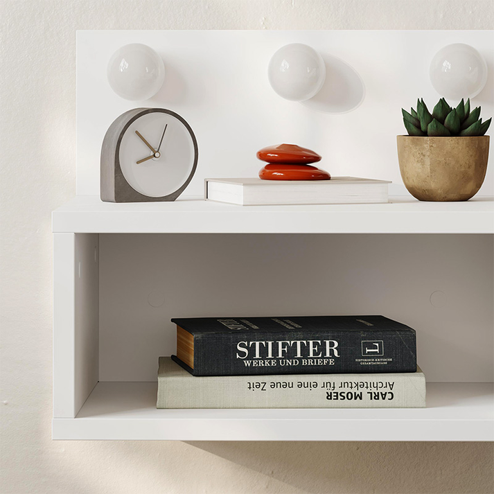 Κομοδίνο επιτοίχιο Treo με LED χρώμα λευκό 40x30x33,8εκ.