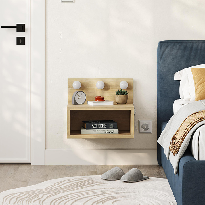 Κομοδίνο επιτοίχιο Treo με LED χρώμα sapphire oak 40x30x33,8εκ.