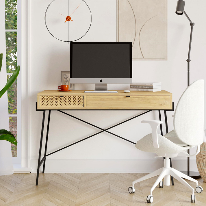 Γραφείο εργασίας Naive χρώμα sapphire oak 113,4x60x77,5εκ.