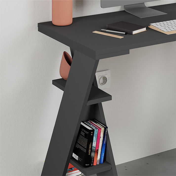 Γραφείο εργασίας Papillon χρώμα ανθρακί 106x50x75εκ