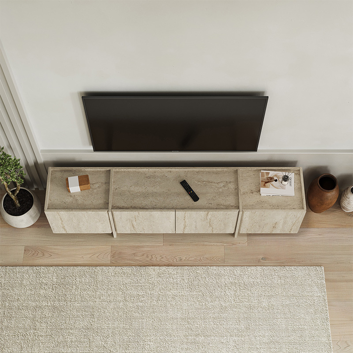 Έπιπλο τηλεόρασης Lowen χρώμα travertine 180x35x46,2εκ.