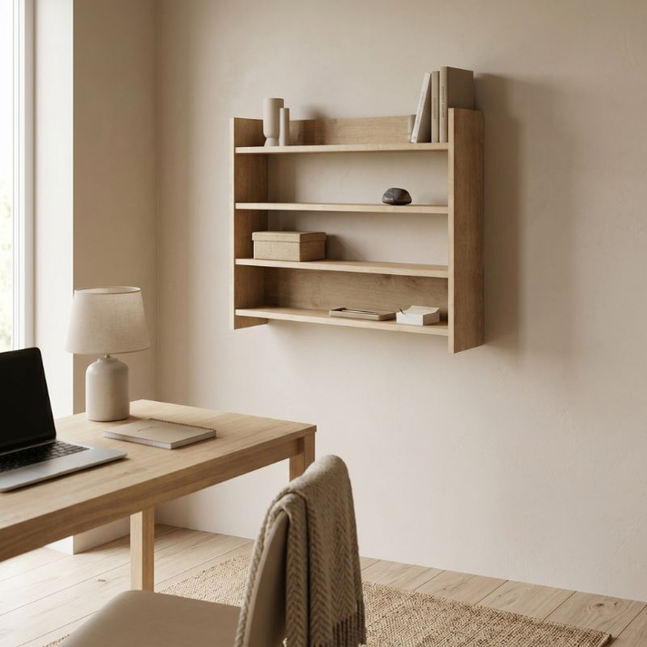 Ραφιέρα τοίχου Lane χρώμα sapphire oak 85x15x66εκ.