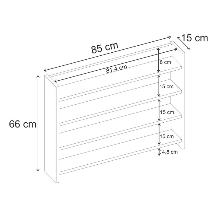 Ραφιέρα τοίχου Lane χρώμα sapphire oak 85x15x66εκ.