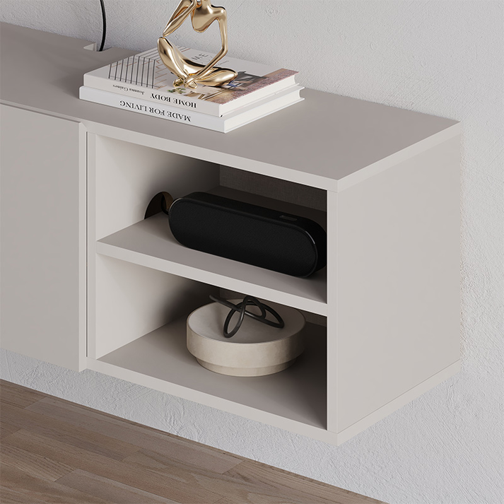Έπιπλο τηλεόρασης επιτοίχιο Conrad χρώμα sandstone 140x35x38εκ.