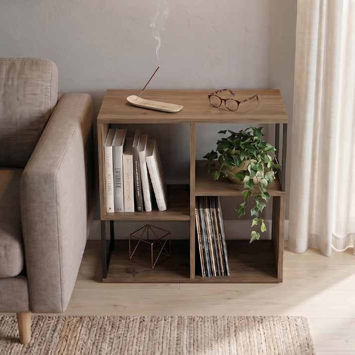 Βιβλιοθήκη Bolton χρώμα ανοιχτό καρυδί 62x22x62εκ.