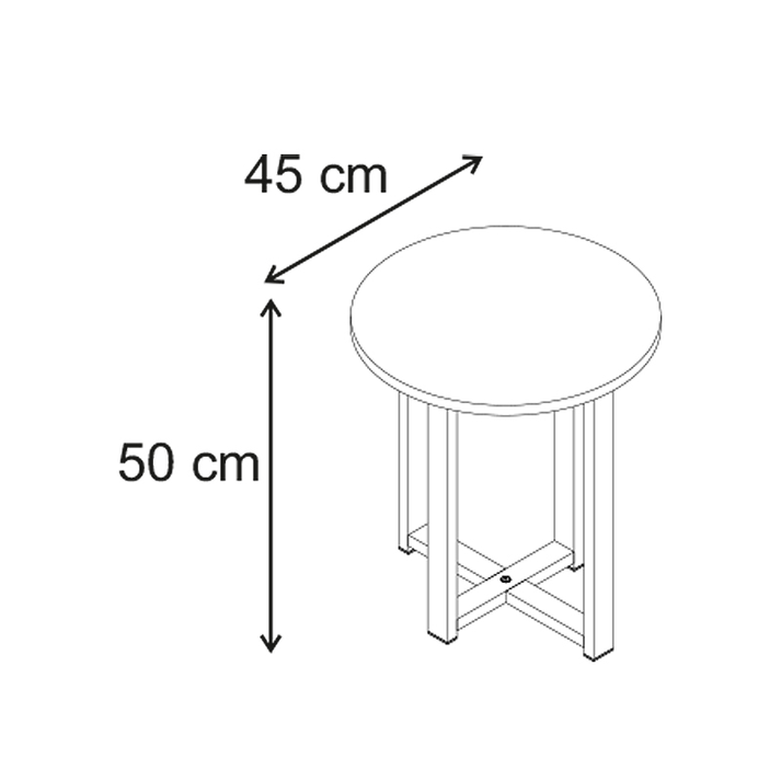 Τραπεζάκι βοηθητικό Mesa χρώμα sapphire oak Ø45x50εκ.