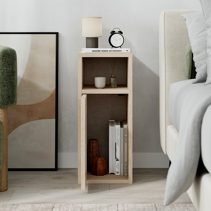 Κομοδίνο Inca χρώμα light oak 25,2x32x60εκ.