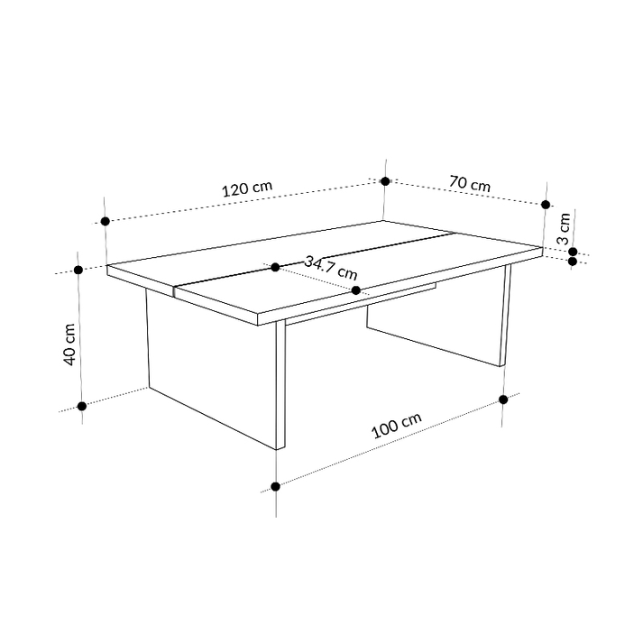 Τραπεζάκι σαλονιού Loana χρώμα καρυδί Ud 120x70x40εκ.