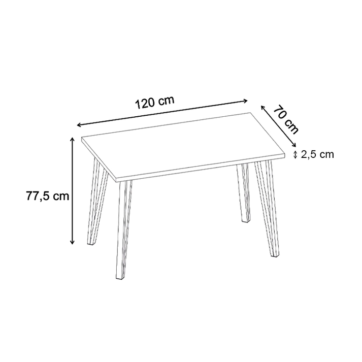Τραπέζι Xana χρώμα sepet oak 120x70x77,5εκ.