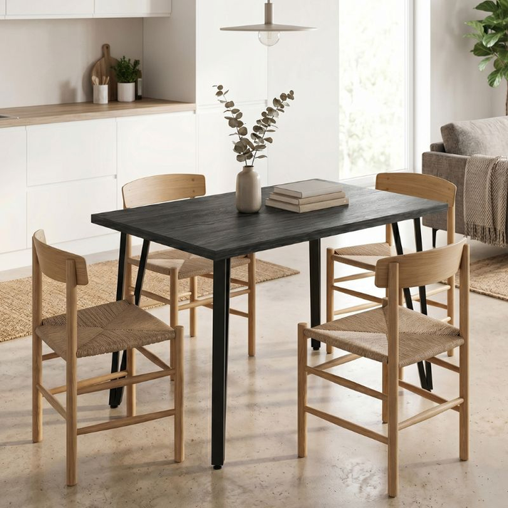 Τραπέζι Xana χρώμα black wood 120x70x77,5εκ.