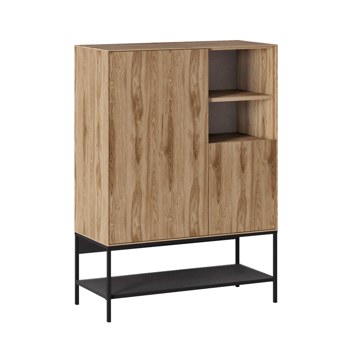 Μπουφές Amira χρώμα καρυδί Ud - black wood 90x40x125εκ.