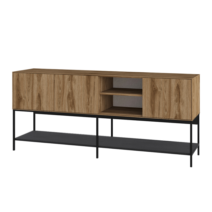 Μπουφές Amira χρώμα καρυδί Ud - black wood 180x40x80εκ.