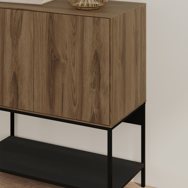 Μπουφές Amira χρώμα καρυδί Ud - black wood 80x40x90εκ.
