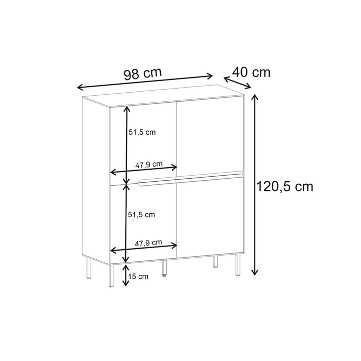 Μπουφές Arch χρώμα sandstone 98x40x120,5εκ.