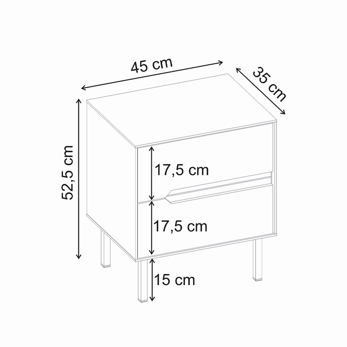 Κομοδίνο Arch χρώμα sandstone 45x35x52,5εκ.