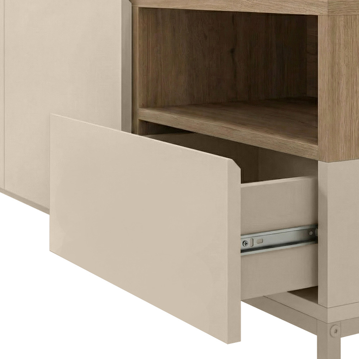 Έπιπλο τηλεόρασης Cailin χρώμα sandstone - sepet oak 140x41,8x55εκ.