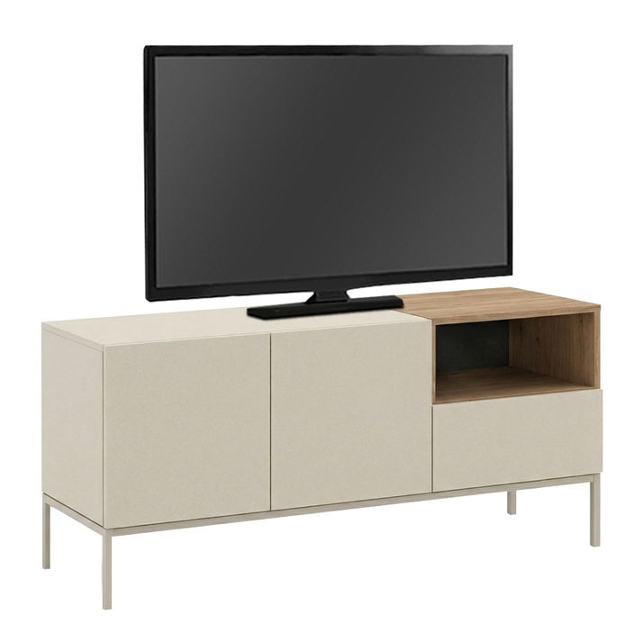 Έπιπλο τηλεόρασης Cailin χρώμα sandstone - sepet oak 140x41,8x55εκ.