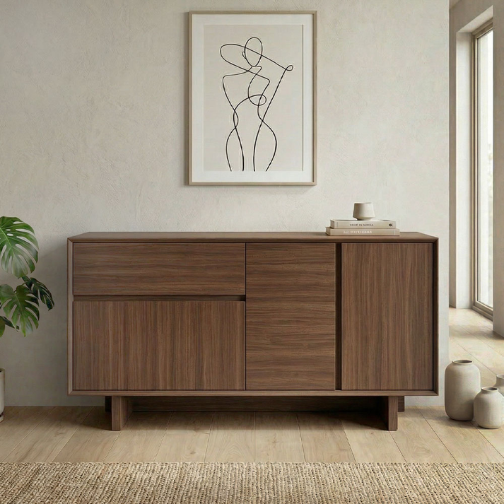 Μπουφές Capri χρώμα καρυδί milano 146x45x76,5εκ.