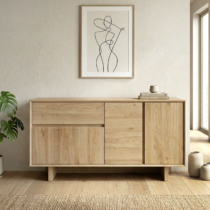 Μπουφές Capri χρώμα sapphire oak 146x45x76,5εκ.