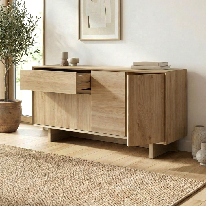 Μπουφές Capri χρώμα sapphire oak 146x45x76,5εκ.