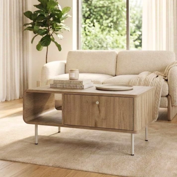 Τραπεζάκι σαλονιού Colia χρώμα sepet oak 90x60x40,4εκ.