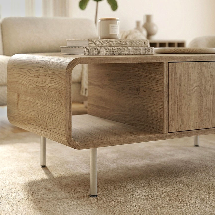 Τραπεζάκι σαλονιού Colia χρώμα sepet oak 90x60x40,4εκ.