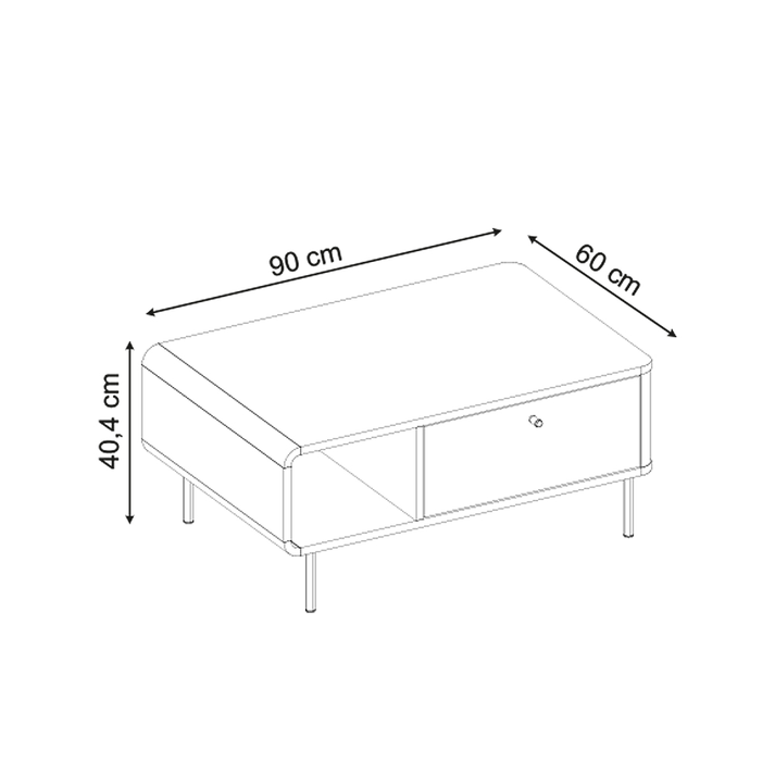 Τραπεζάκι σαλονιού Colia χρώμα sepet oak 90x60x40,4εκ.