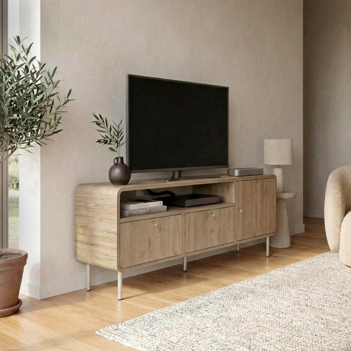 Έπιπλο τηλεόρασης Colia χρώμα sepet oak 140,3x34x55,7εκ.