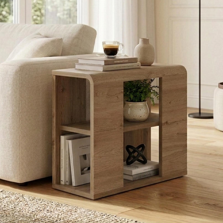 Τραπεζάκι βοηθητικό Colia χρώμα sepet oak 58x25x50εκ.