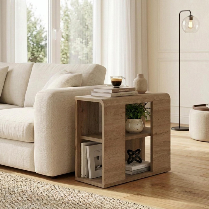 Τραπεζάκι βοηθητικό Colia χρώμα sepet oak 58x25x50εκ.