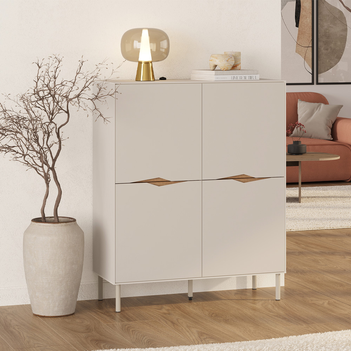 Μπουφές Marquise χρώμα sandstone 98x40x120εκ.