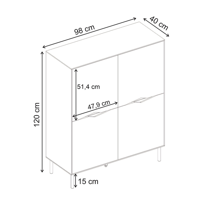Μπουφές Marquise χρώμα sandstone 98x40x120εκ.